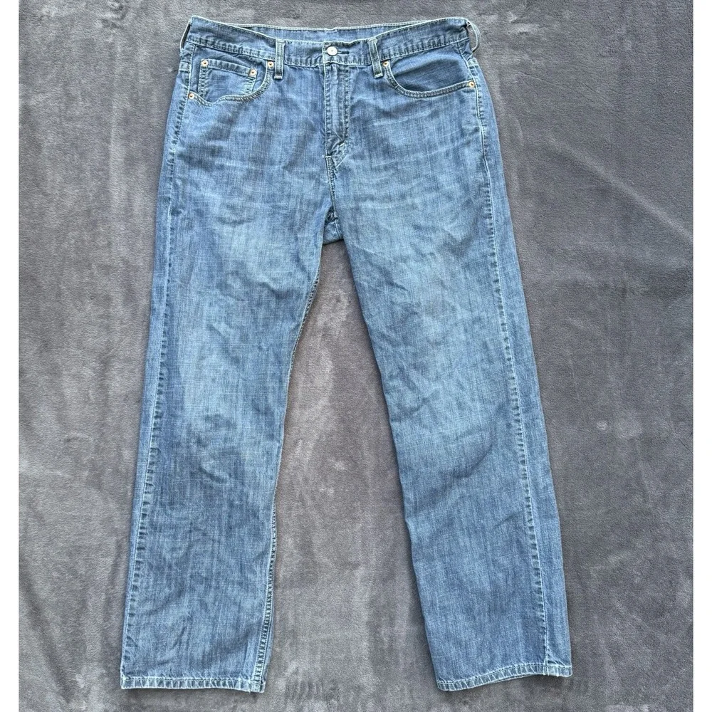 Levis Men 569 Jeans Loose Straight 34X32 Medium Wash Blue Denim Pants
